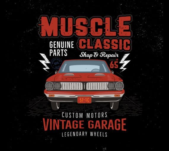 Muscel Car Round Collar Tshirt For Men