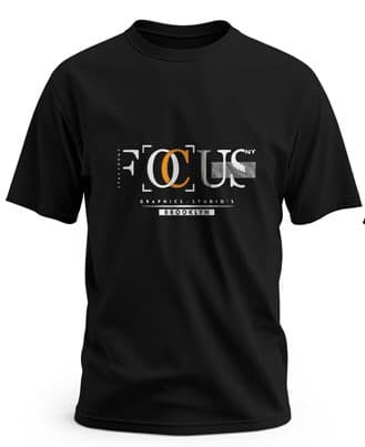 Focus Graphic Printed Black T-Shirt for Men & Women